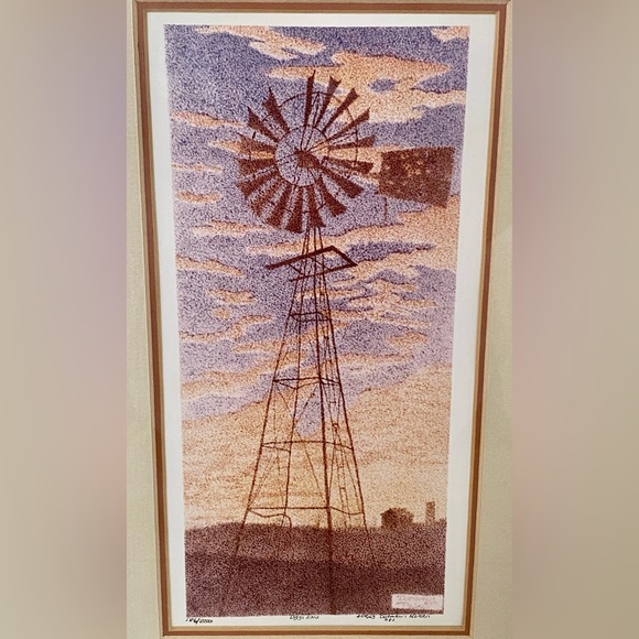 Signed Ltd Edition Jerry “Dotman” Norris 186/250 “Days End” Pointillism - Picture 2 of 8